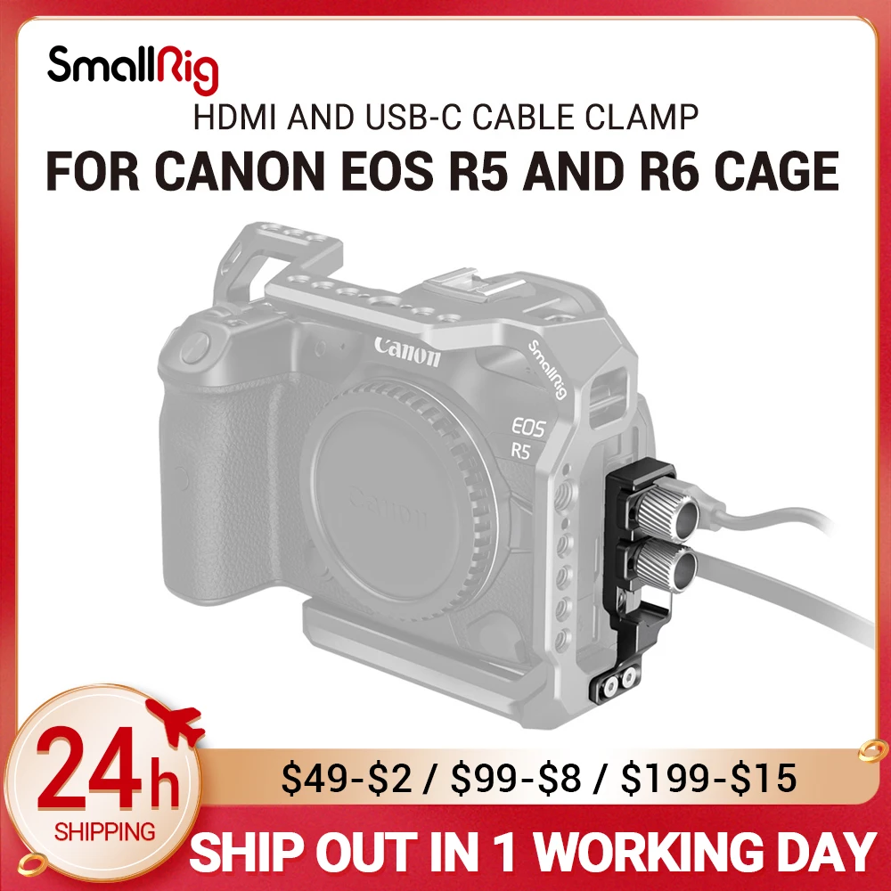 SmallRig HDMI-compatible and USB-C Cable Clamp for Canon EOS R5 and R6 Cage 2981
SmallRig HDMI-compatible and USB-C Cable Clamp for Canon EOS R5 and R6 Cage 2981