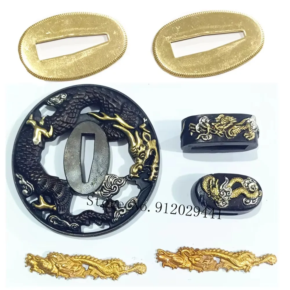 Набор латунной защиты Tsuba Menuki Fuchi Kashira для катаны
Набор латунной защиты Tsuba Menuki Fuchi Kashira для катаны