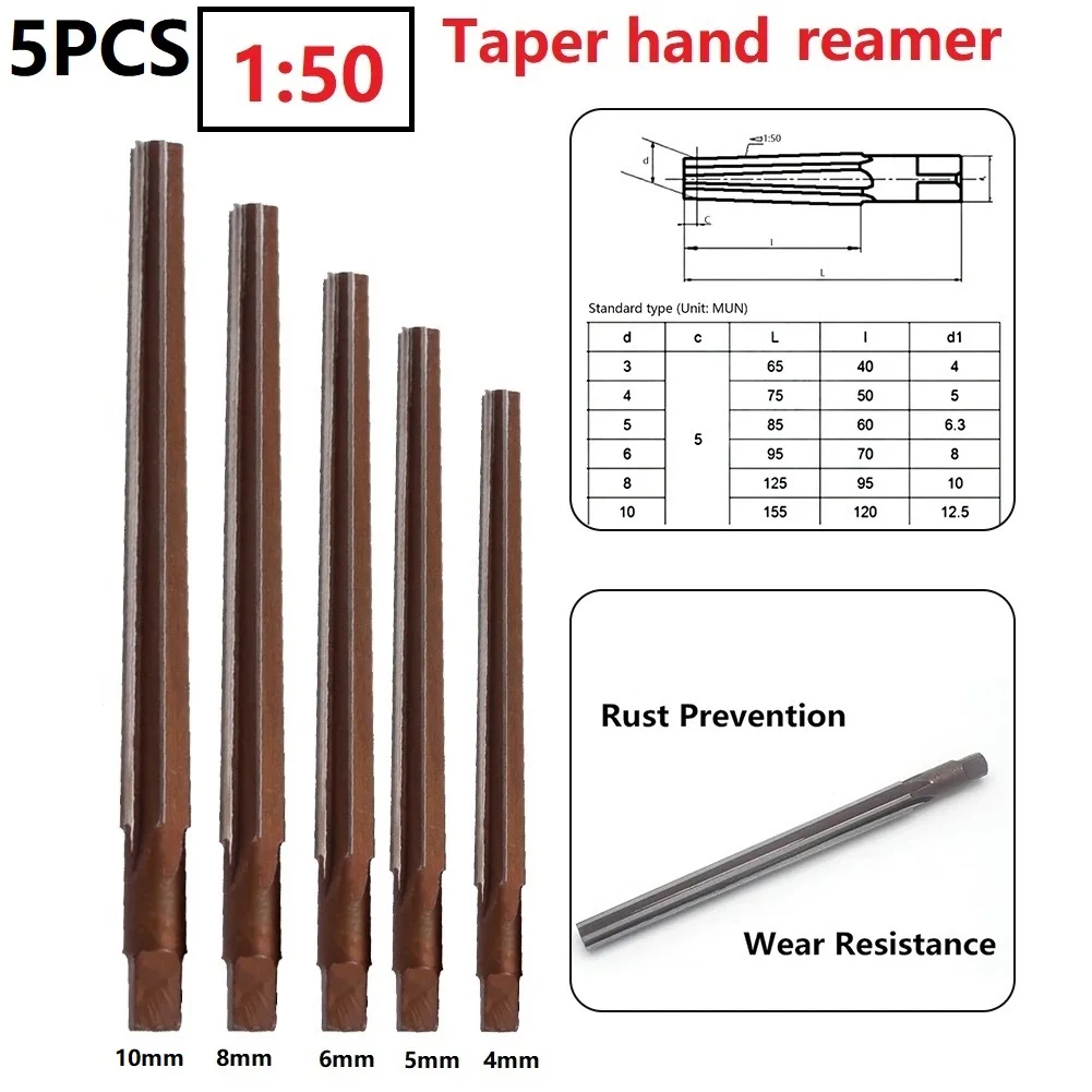 CNC Tools Hand Reamer 4/5/6/8/10mm Alloy Steel 9XC Conical Degree Hand Reamer Manual Pin Taper Precision Milling
CNC Tools Hand Reamer 4/5/6/8/10mm Alloy Steel 9XC Conical Degree Hand Reamer Manual Pin Taper Precision Milling