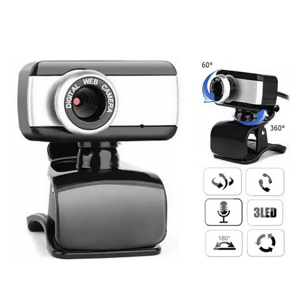 USB 2.0 640x480 Video Record Webcam Web Camera with Mic for Desktop Computer PC
USB 2.0 640x480 Video Record Webcam Web Camera with Mic for Desktop Computer PC