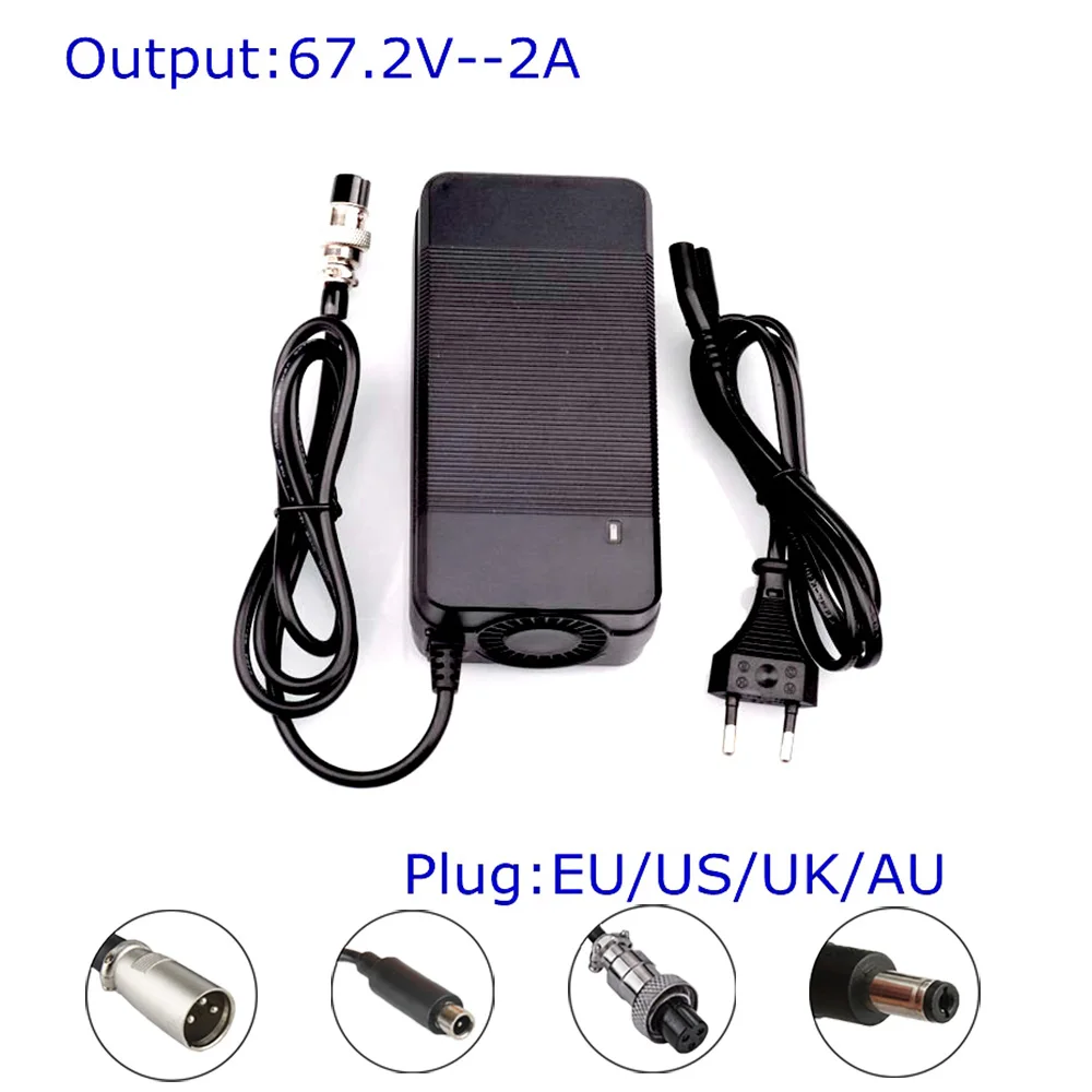 60V 67.2V 2A Li-ion Battery Charger Electric Bicycle Bike Tricycle Motorcycle AC 100-240V Aviation Plug 126W High Quality
60V 67.2V 2A Li-ion Battery Charger Electric Bicycle Bike Tricycle Motorcycle AC 100-240V Aviation Plug 126W High Quality