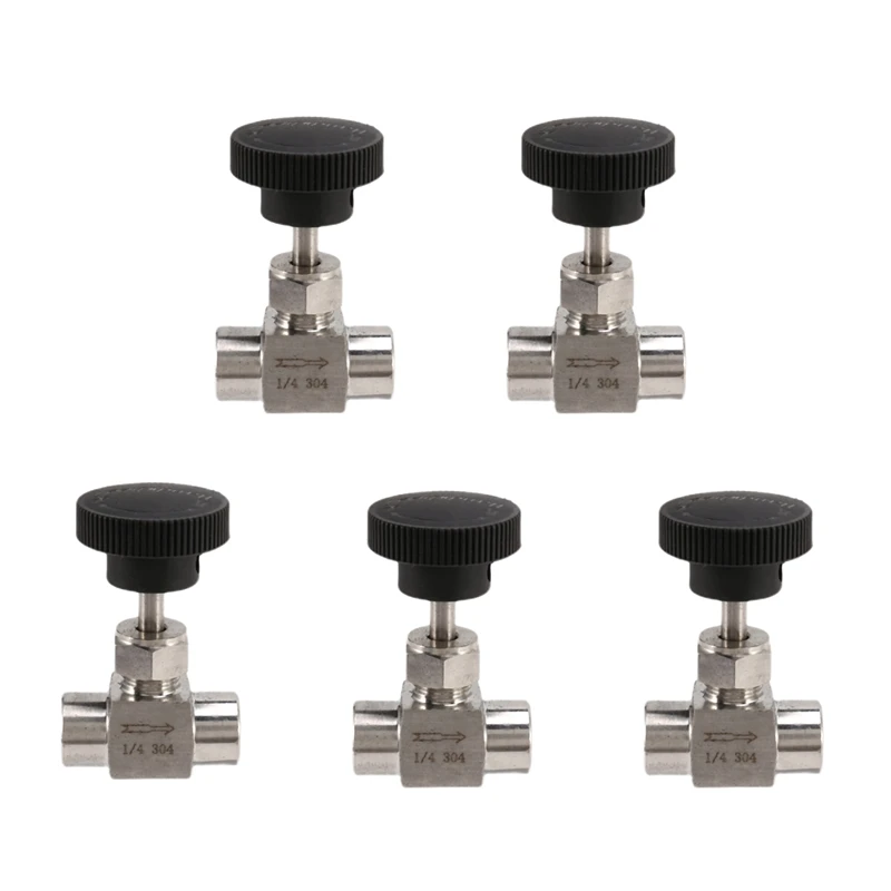 5X 1/4 Inch BSP Equal Female Thread SS 304 Stainless Steel Flow Control Shut Off Needle Valve
5X 1/4 Inch BSP Equal Female Thread SS 304 Stainless Steel Flow Control Shut Off Needle Valve
