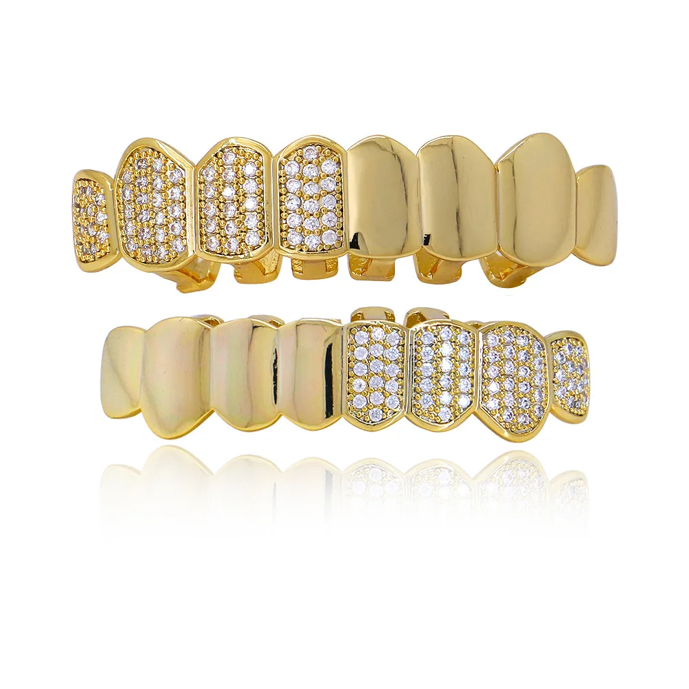 Half CZ Crystal Gold Color Grillz For Women Men Dental Mouth Punk Bling Caps For Party Rapper Tooth Jewelry Gift
Half CZ Crystal Gold Color Grillz For Women Men Dental Mouth Punk Bling Caps For Party Rapper Tooth Jewelry Gift