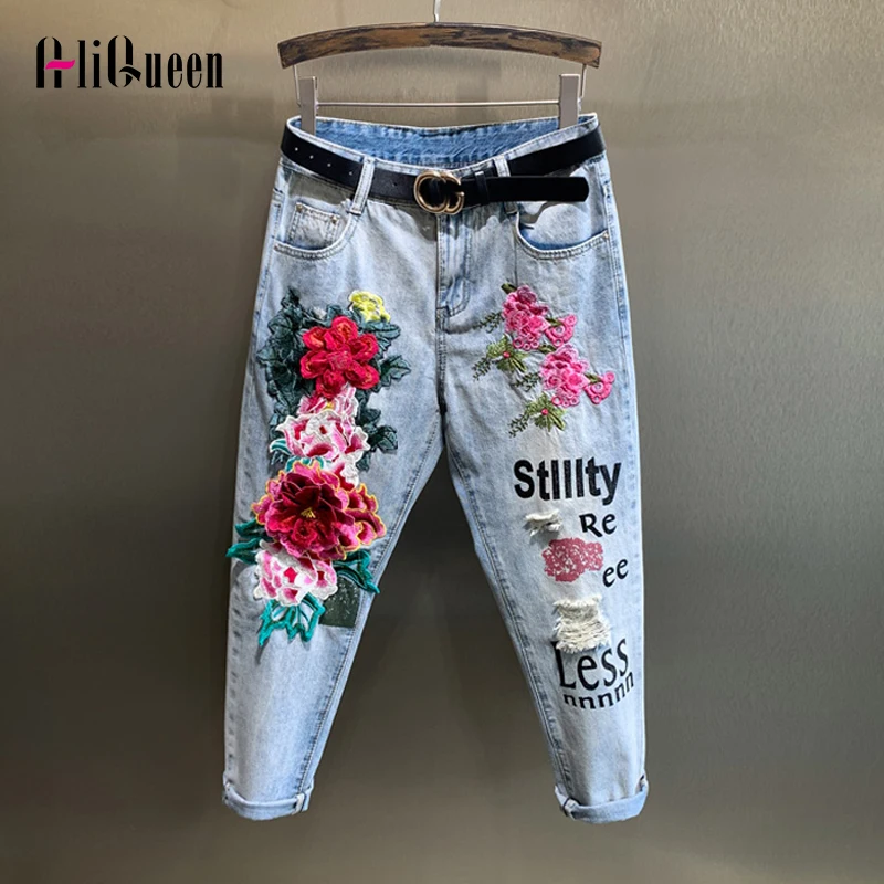 Women 3D Flower Embroidery Print Jeans Pants Female Vintage Denim Pants Jean Trousers Streetwear High Waisted Jeans
Women 3D Flower Embroidery Print Jeans Pants Female Vintage Denim Pants Jean Trousers Streetwear High Waisted Jeans
