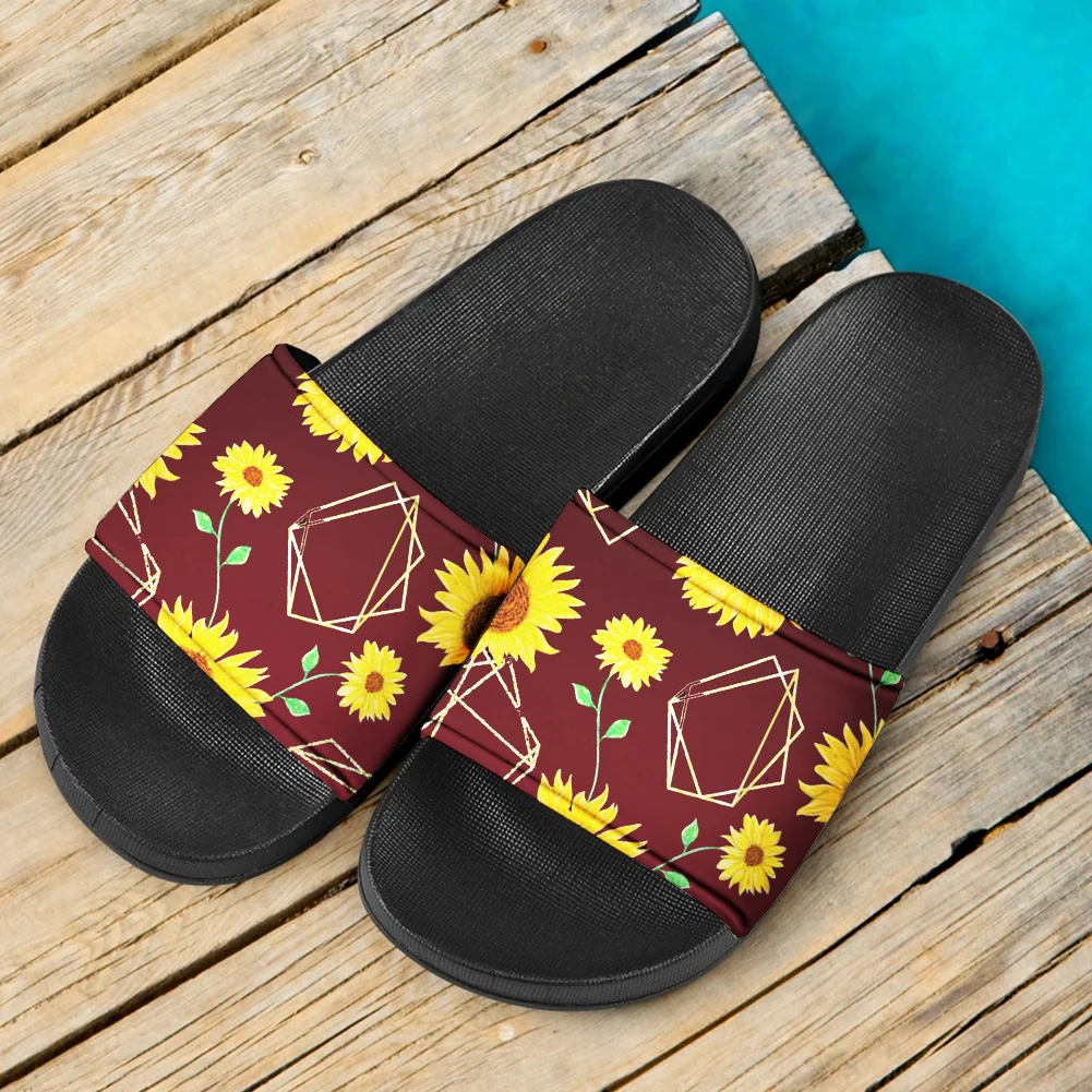 ELVISWORDS Slippers for Women Cute Sunflowers Pattern Girls Sandals Indoor Comfort Home Non-Slip Slides Female New Fashion Shoes
ELVISWORDS Slippers for Women Cute Sunflowers Pattern Girls Sandals Indoor Comfort Home Non-Slip Slides Female New Fashion Shoes