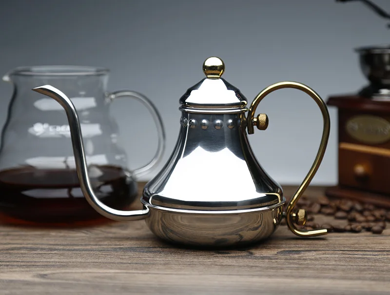 Hand-brewed Drip Coffee Pot with Long Mouth Fine Mouth 304 Stainless Steel Brewing Pot Mini Court Pot 430cc
Hand-brewed Drip Coffee Pot with Long Mouth Fine Mouth 304 Stainless Steel Brewing Pot Mini Court Pot 430cc
