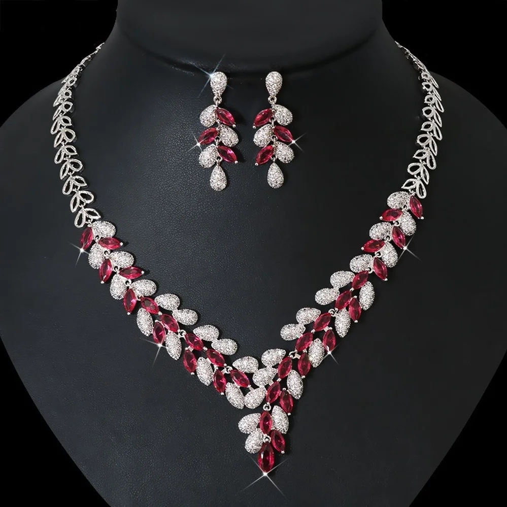 Western Jewelry Sets for Brides Leaf Shape Necklace Earrings for Women Fashion Colorful High Quality Banquet Party Jewelry Gifts
Western Jewelry Sets for Brides Leaf Shape Necklace Earrings for Women Fashion Colorful High Quality Banquet Party Jewelry Gifts