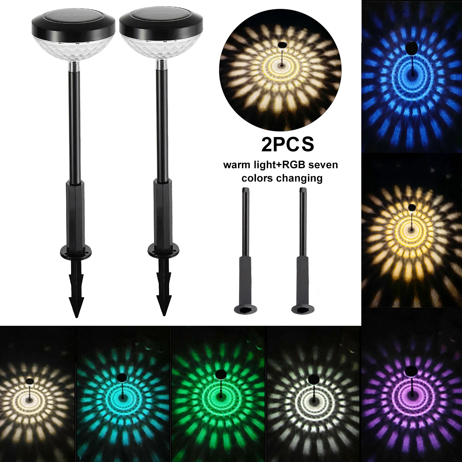 2pcs/pack Outdoor Landscape Ground Stake Garden Light Projection Lawn Solar Powered Yard 2 Adjustable Modes Auto On Off Shine 
2pcs/pack Outdoor Landscape Ground Stake Garden Light Projection Lawn Solar Powered Yard 2 Adjustable Modes Auto On Off Shine