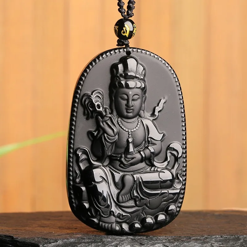 Natural Black Obsidian Guanyin Pendant Fashion Boutique Hand Carved To Ensure Peace and Auspicious Gift Necklace
Natural Black Obsidian Guanyin Pendant Fashion Boutique Hand Carved To Ensure Peace and Auspicious Gift Necklace