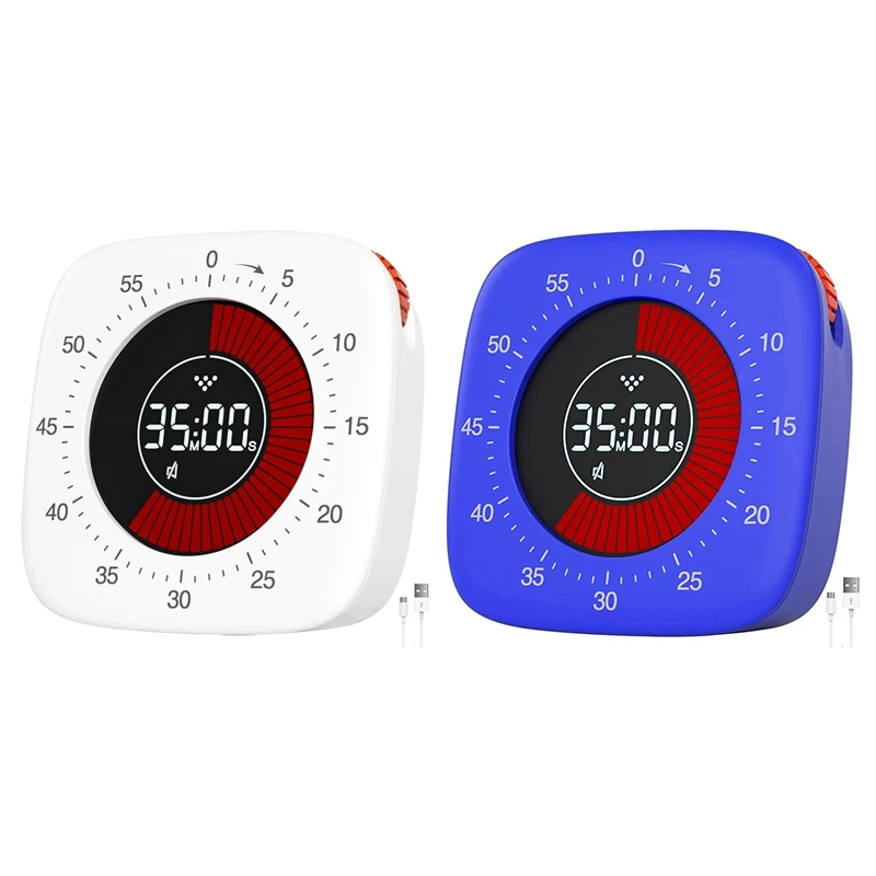 

Digital Timer For Kids,60 Minute Rechargeable Countdown Timers For Children Study Timer For Kitchen Classroom 8 X 8 X 2Cm White