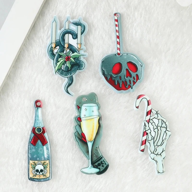 10pcs Halloween Christmas Skeleton Wine Bottle Acrylic Charms for Earring Necklace Bracelet DIY Y2k Fashion Jewelry Accessories
10pcs Halloween Christmas Skeleton Wine Bottle Acrylic Charms for Earring Necklace Bracelet DIY Y2k Fashion Jewelry Accessories
