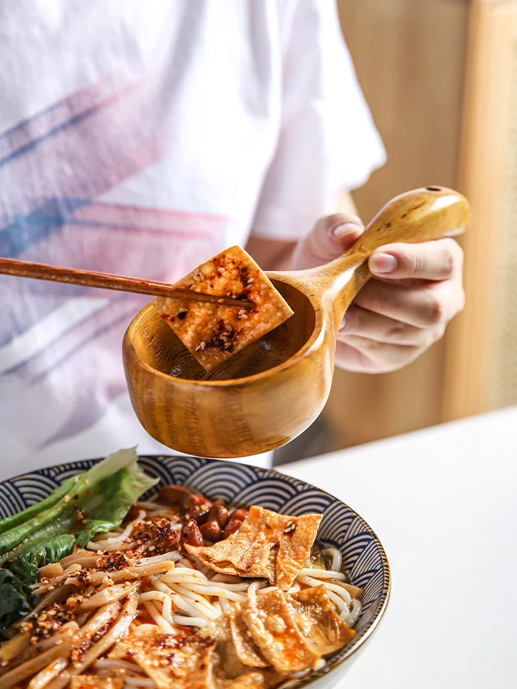 

Spoon Japanese-Style Wooden Soup Porridge Spoon Large Spoon Household Scoop Rice Bailer