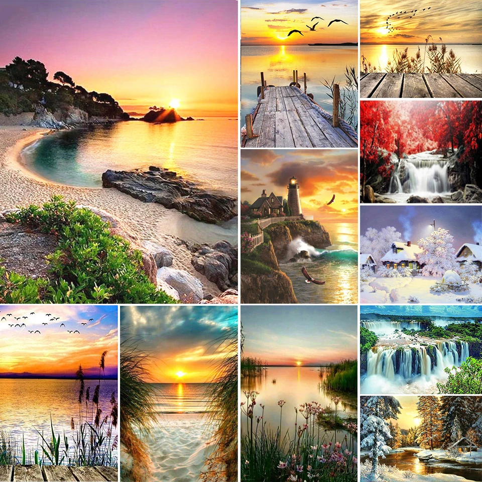DIY 5D Diamond Painting Landscape Sunset Full Diamond Embroidery Picture Cross Stitch Kit Rhinestone Home Decoration Mosaic
DIY 5D Diamond Painting Landscape Sunset Full Diamond Embroidery Picture Cross Stitch Kit Rhinestone Home Decoration Mosaic