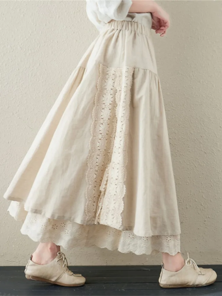 Cotton Women Skirt A line Lace Embroidery 2022 Summer Sweet Elastic Waist Mori Girl Fashion Skirt Female YoYiKamomo
Cotton Women Skirt A line Lace Embroidery 2022 Summer Sweet Elastic Waist Mori Girl Fashion Skirt Female YoYiKamomo