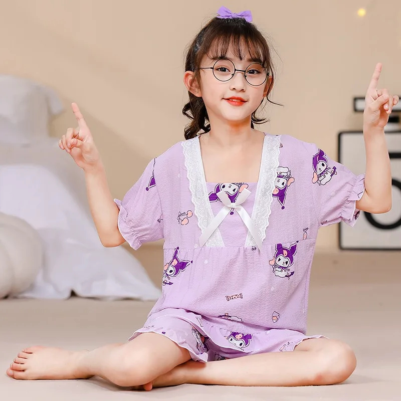 Sanrio Kawaii Hello Kitty Home Wear Kuromi Cinnamoroll Anime Summer Girls Short Sleeved Shorts Loose Thin Section Soft Pajamas
Sanrio Kawaii Hello Kitty Home Wear Kuromi Cinnamoroll Anime Summer Girls Short Sleeved Shorts Loose Thin Section Soft Pajamas
