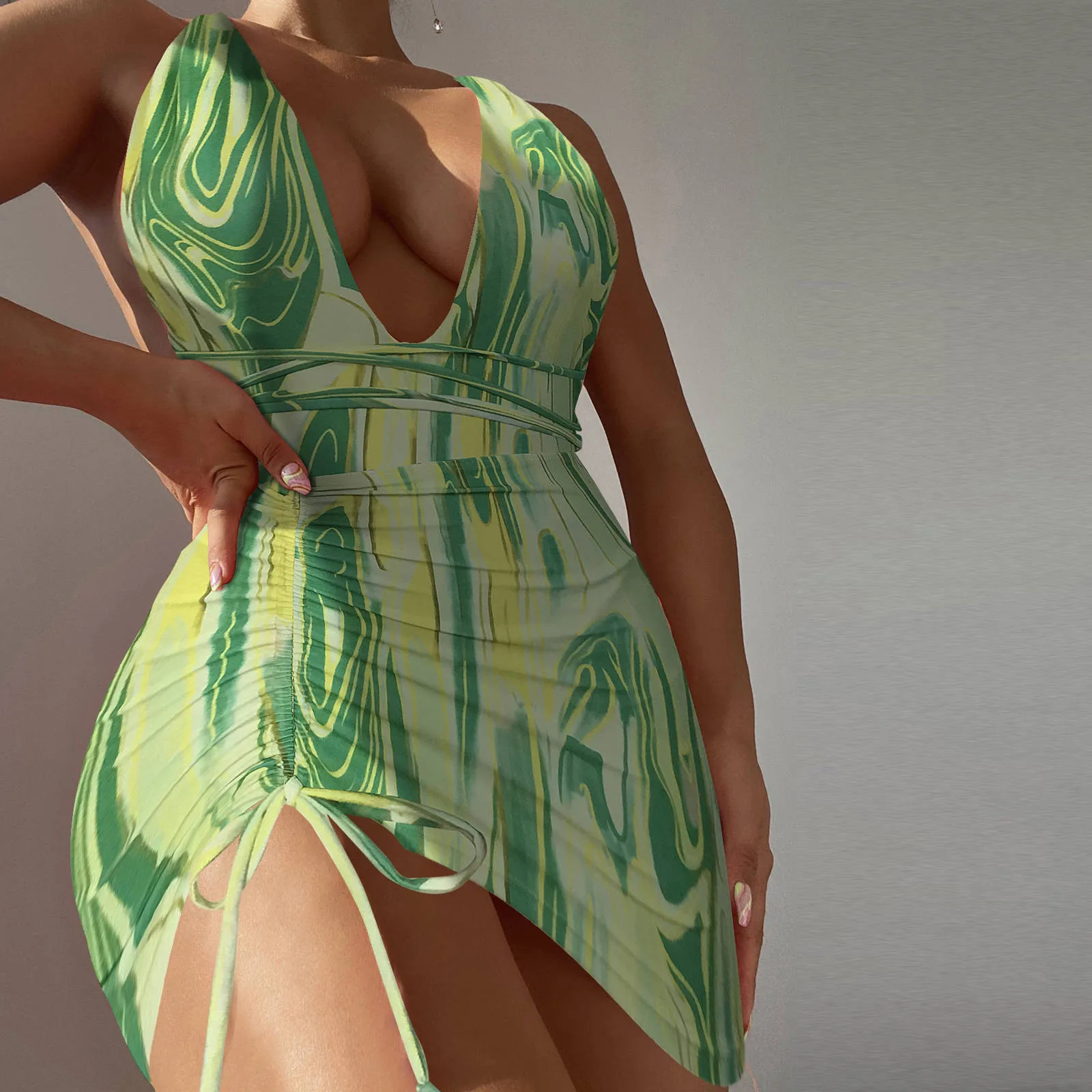2022 Sexy Printed One Piece Swimsuit Women Bodysuit +drawstring Slim Fit Cover-ups Two Pieces Bathing Suit Beach Wear Woman
2022 Sexy Printed One Piece Swimsuit Women Bodysuit +drawstring Slim Fit Cover-ups Two Pieces Bathing Suit Beach Wear Woman