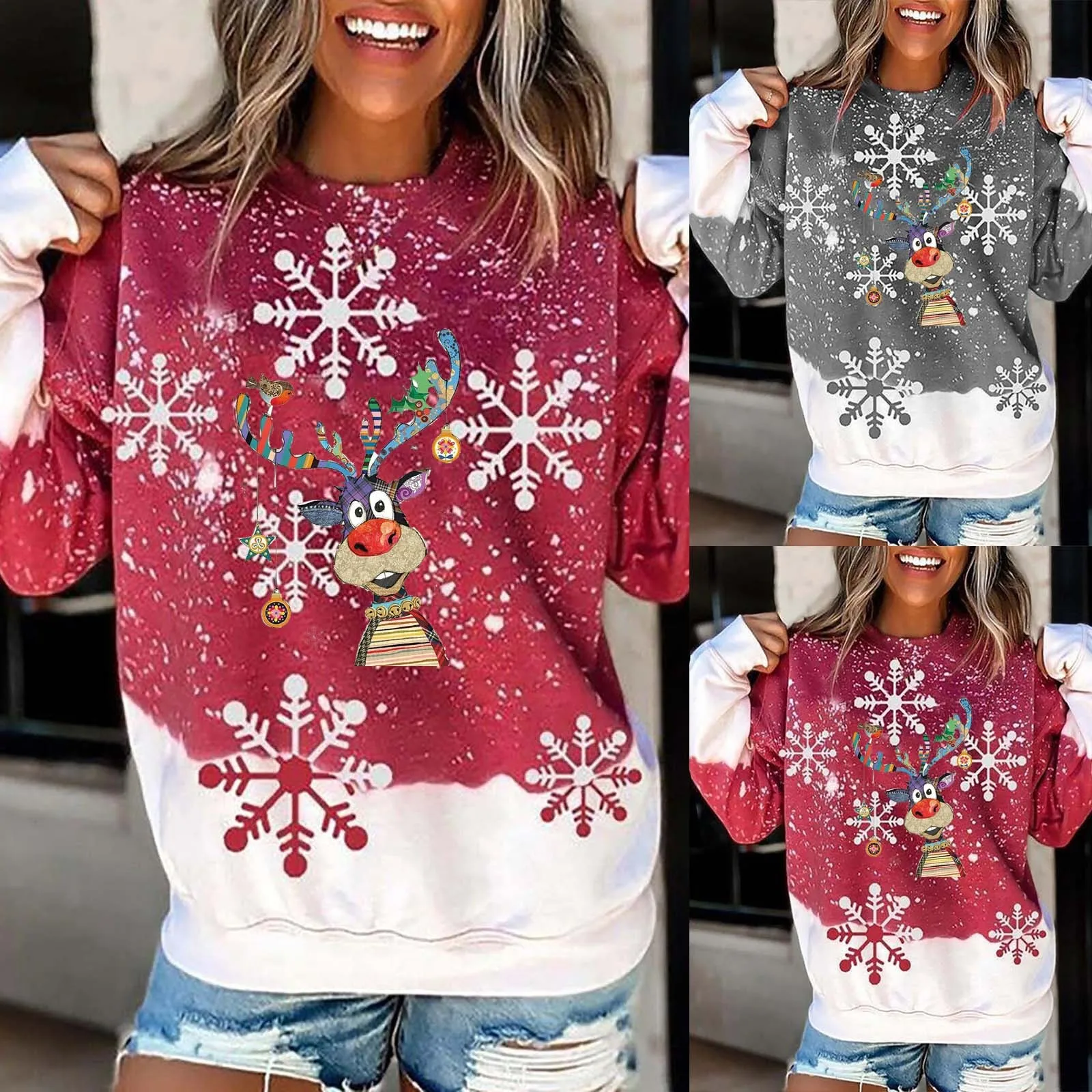 Women Casual Sweatshirt O Neck Christmas Print Long Sleeve Blouse Pullover Christmas Sweatshirts Oversized Sweatshirts
Women Casual Sweatshirt O Neck Christmas Print Long Sleeve Blouse Pullover Christmas Sweatshirts Oversized Sweatshirts