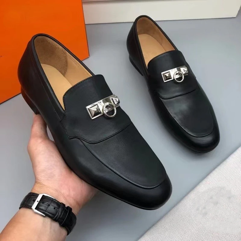 Fashion conic Palladium Plated Buckle Men Loafers Calf Leather Genuine leather Homme Oxford Men's Party Designer Dress Shoes
Fashion conic Palladium Plated Buckle Men Loafers Calf Leather Genuine leather Homme Oxford Men's Party Designer Dress Shoes