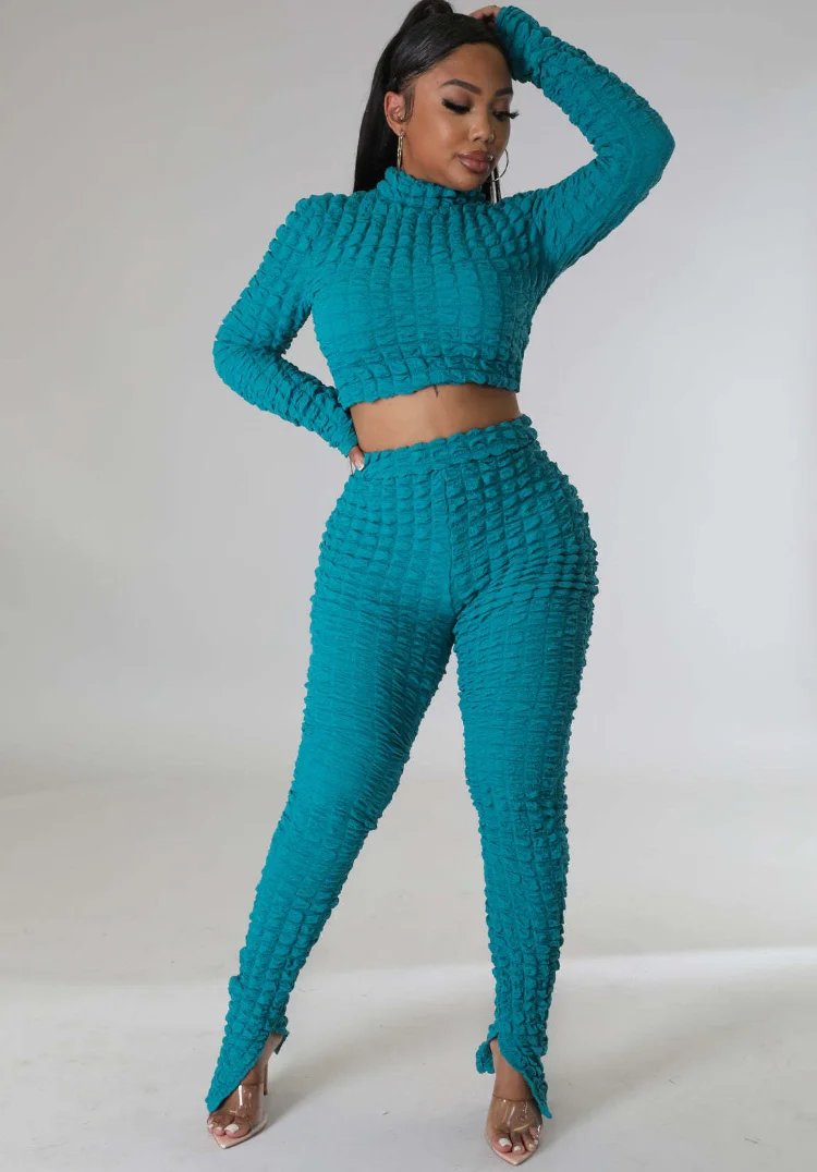 WUHE Women Fashion Seersucker Stretch Two Piece SetLong Sleeve Top and Slit Flare Pants Suit Tracksuit Autumn Winter Oufit
WUHE Women Fashion Seersucker Stretch Two Piece SetLong Sleeve Top and Slit Flare Pants Suit Tracksuit Autumn Winter Oufit