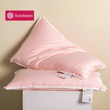 Sondeson Luxury Pink 100% Natural Silk Pillow Inner King Queen Bedding 3D Style Pillow For Sleeping Neck Protection Bed Pillows