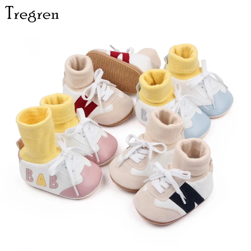 Tregren Newborn Baby Booties Infant Boys Girls PU Leather Tie-up Non-slip Sock Shoes Flats Cute First Walkers Kids Shoes 0-18M
Tregren Newborn Baby Booties Infant Boys Girls PU Leather Tie-up Non-slip Sock Shoes Flats Cute First Walkers Kids Shoes 0-18M