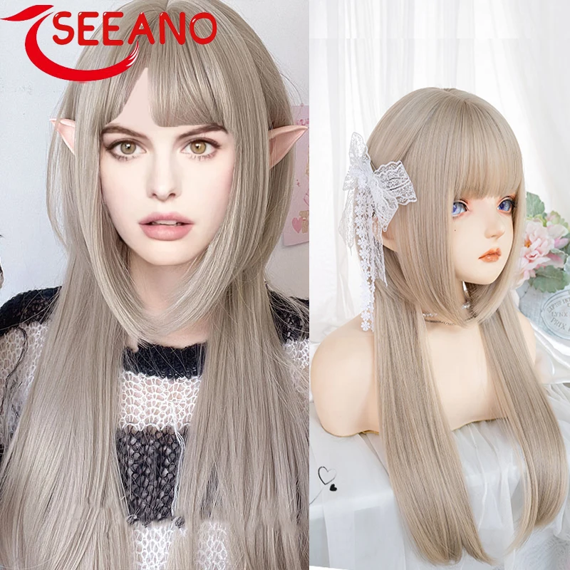SEEANO Synthetic Cosplay wig Princess Cut Lolita Long Straight Jellyfish Head Ash-gold Wigs Women Halloween Cosplay Wigs Female
SEEANO Synthetic Cosplay wig Princess Cut Lolita Long Straight Jellyfish Head Ash-gold Wigs Women Halloween Cosplay Wigs Female