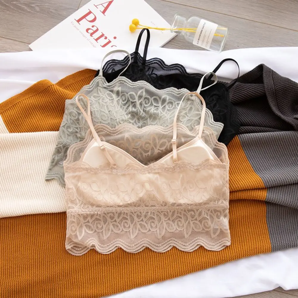 Solid Color Hollow Lingerie Lace Brassiere Inside Clothes Tube Top Bra Bralette Crop Top Women Camisoles Sexy Tanks
Solid Color Hollow Lingerie Lace Brassiere Inside Clothes Tube Top Bra Bralette Crop Top Women Camisoles Sexy Tanks