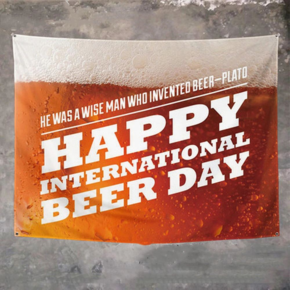 HAPPY INTERNATIONAL BEER DAY! Poster Wall Hanging Beverage Banner Flag With Four Grommets for Dorm Room Decor Outdoor Parties
HAPPY INTERNATIONAL BEER DAY! Poster Wall Hanging Beverage Banner Flag With Four Grommets for Dorm Room Decor Outdoor Parties