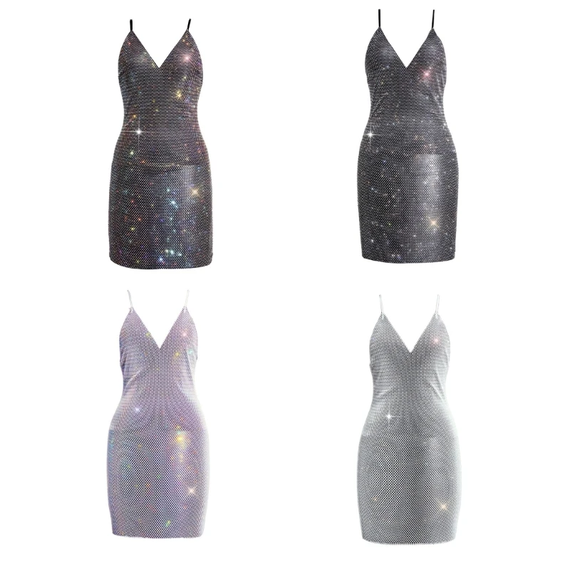 Rhinestones V-Neck Backless Bodycon Short Dress Sheer Mesh Swimsuit Cover Up Clubwear for Women
Rhinestones V-Neck Backless Bodycon Short Dress Sheer Mesh Swimsuit Cover Up Clubwear for Women