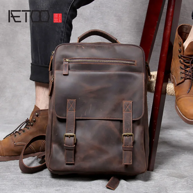 AETOO Retro Crazy Horse Leather Backpack, Handmade First Layer Leather Backpack, Men's Travel Bag
AETOO Retro Crazy Horse Leather Backpack, Handmade First Layer Leather Backpack, Men's Travel Bag