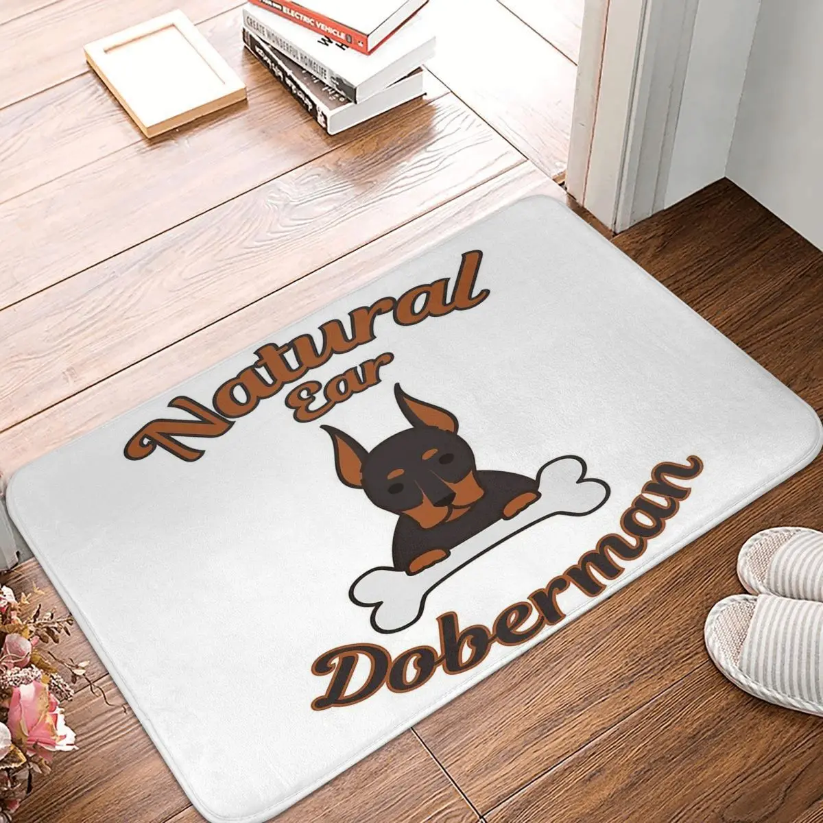 

Natural Ear Doberman Carpet, Polyester Floor Mats Popular Practical Indoor Festivle Gifts Mats Customizable