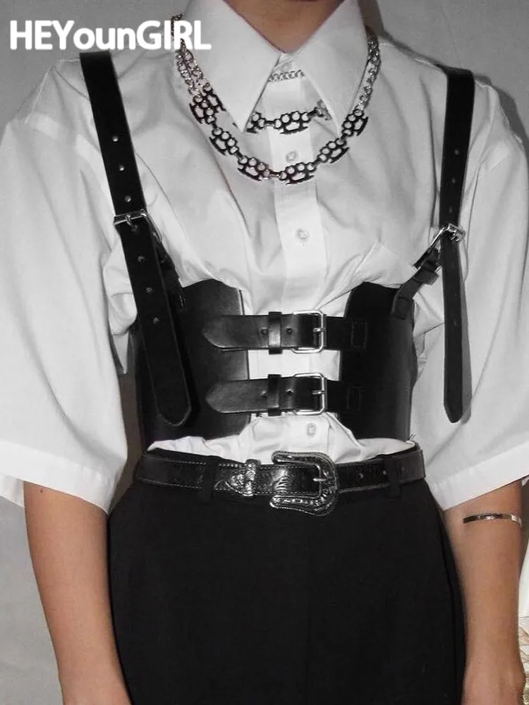 HEYounGIRL Black Faux Leather Corset Belt Harajuku Punk Backless PU Wide Belt Women Fashion Waistband Buckle Up Streetwear 2021
HEYounGIRL Black Faux Leather Corset Belt Harajuku Punk Backless PU Wide Belt Women Fashion Waistband Buckle Up Streetwear 2021