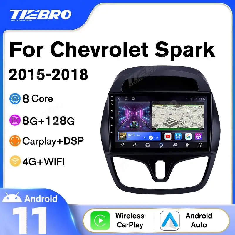 

TIEBRO 8G+128G Android 10 2din Car Radio For Chevrolet Spark Beat 2015-2018 Multimedia Video Player Auto Radio DSP RDS Carplay