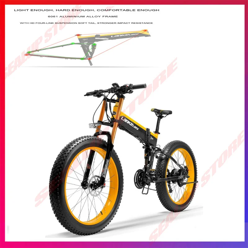 Electric Bicycle LANKELEISI 1000W Fat Tire Bicycle XT750PLUS Folding Electric Bicycle 48VLlithium Battery 12.8AH Adult Bicycle
Electric Bicycle LANKELEISI 1000W Fat Tire Bicycle XT750PLUS Folding Electric Bicycle 48VLlithium Battery 12.8AH Adult Bicycle