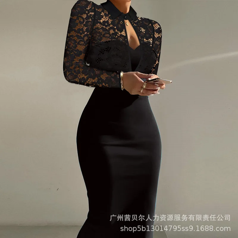 Women Dress Temperament Elegant Lace Long Sleeve Hollow Tight Long Slim Evening Dress And Ankle Long Skirt Sexy In Spring Summer
Women Dress Temperament Elegant Lace Long Sleeve Hollow Tight Long Slim Evening Dress And Ankle Long Skirt Sexy In Spring Summer