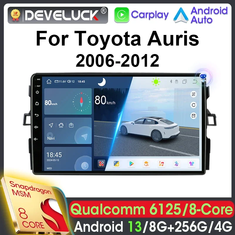 Автомобильный радиоприемник Android 13 2 Din Qualcomm SM6125 для Toyota Auris E150 2006-2012 Стерео