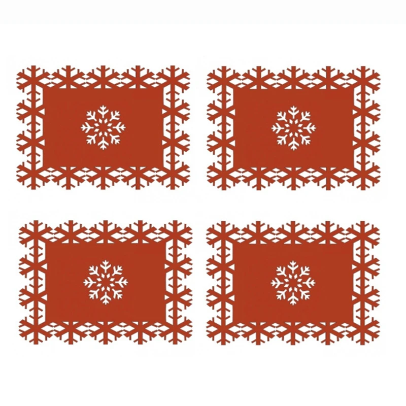 Christmas Snowflake Placemat 4pcs/set Red Rectangle Coaster Table Mat for Xmas Party Winter Holiday Wedding Decor
Christmas Snowflake Placemat 4pcs/set Red Rectangle Coaster Table Mat for Xmas Party Winter Holiday Wedding Decor