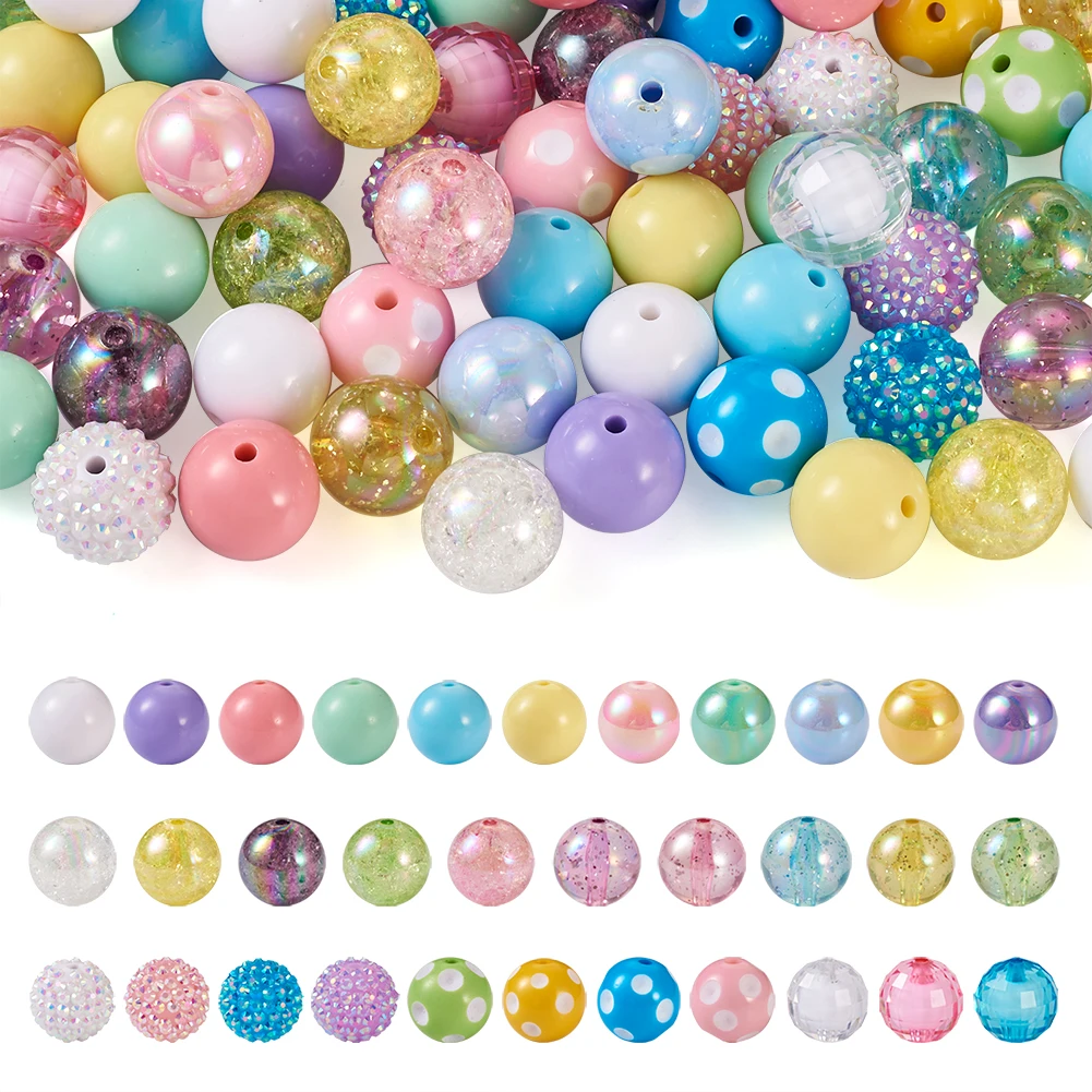 

20mm Acrylic Beads Chunky Bubblegum Ball Beasd Candy Color Round Big Loose Spacer Beads for Jewelry Making DIY Bracelet