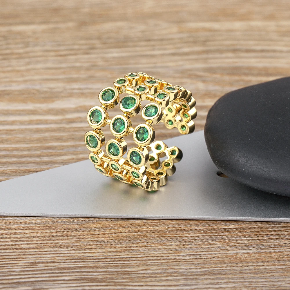 Nidin Popular Fashion Green Zircon Multilayer Hollw Inlaid Crystal Rhinestone Female Ring Open Adjustable Jewelry Accessories
Nidin Popular Fashion Green Zircon Multilayer Hollw Inlaid Crystal Rhinestone Female Ring Open Adjustable Jewelry Accessories