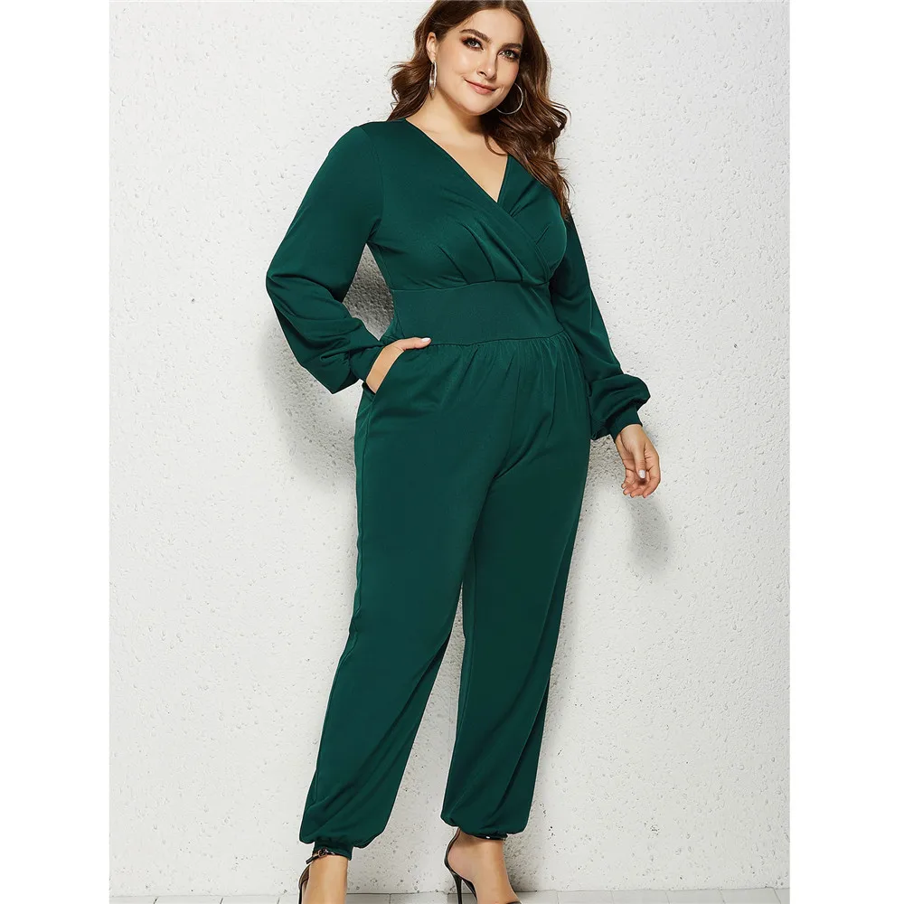 Jumpsuit Office Lady One Piece Outfits Fashion V-Neck Long Sleeve Jumpsuits Female Business Casual Overalls 2022 New Clothing
Jumpsuit Office Lady One Piece Outfits Fashion V-Neck Long Sleeve Jumpsuits Female Business Casual Overalls 2022 New Clothing