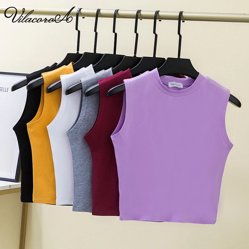 Vilacoroa Crew Neck Sleeveless Vest Female Clothes Sports Open Back 95% Cotton Crop Top White Basic Slim Tank Top Women'S Tshirt
Vilacoroa Crew Neck Sleeveless Vest Female Clothes Sports Open Back 95% Cotton Crop Top White Basic Slim Tank Top Women'S Tshirt