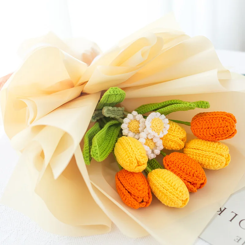 Knit Flower Rose Bouquet Hand-woven Home Table Decorate 5pcs Artificial Flowers Party & Holiday DIY Decorations Valentine Gift
Knit Flower Rose Bouquet Hand-woven Home Table Decorate 5pcs Artificial Flowers Party & Holiday DIY Decorations Valentine Gift