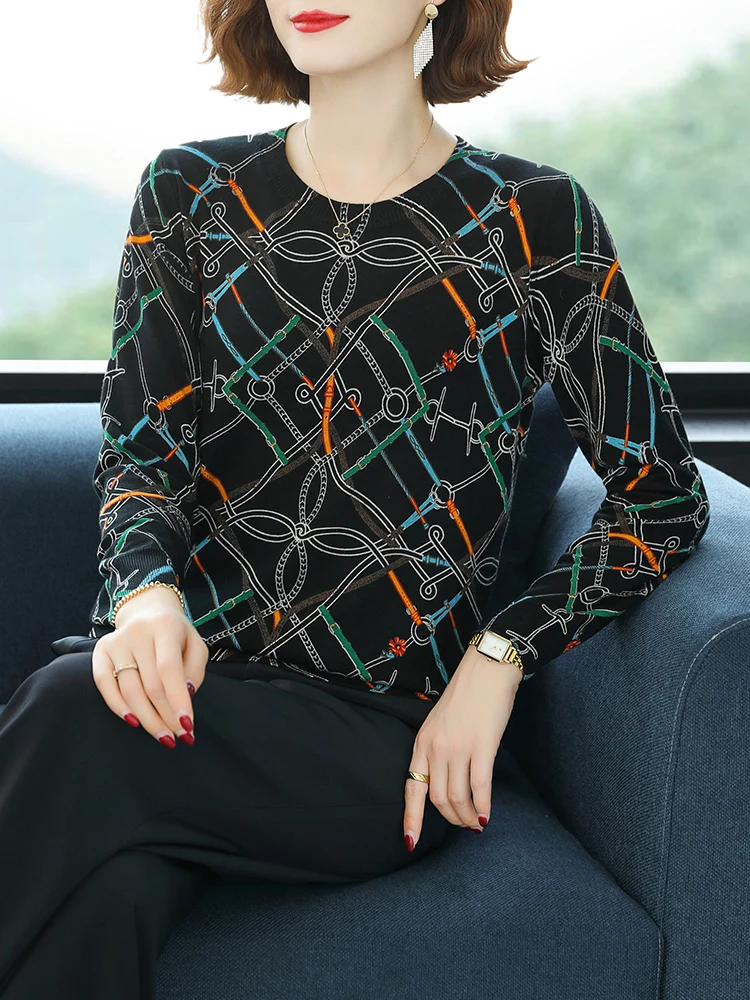 Vintage Print Sweaters Autumn Spring Soft O Neck Knit Pullover Pull Femme Female Casual Jumper Long Sleeve Women's Sweater
Vintage Print Sweaters Autumn Spring Soft O Neck Knit Pullover Pull Femme Female Casual Jumper Long Sleeve Women's Sweater