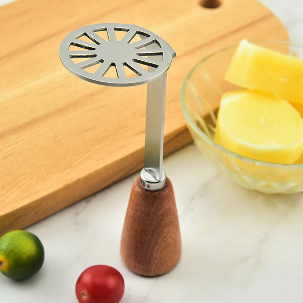 1pc Wooden Handle Stainless Steel Potato Masher Non-Slip Wood Handle Manual Masher Garlic Fruit Vegetable Tool Kitchen Supplies
1pc Wooden Handle Stainless Steel Potato Masher Non-Slip Wood Handle Manual Masher Garlic Fruit Vegetable Tool Kitchen Supplies