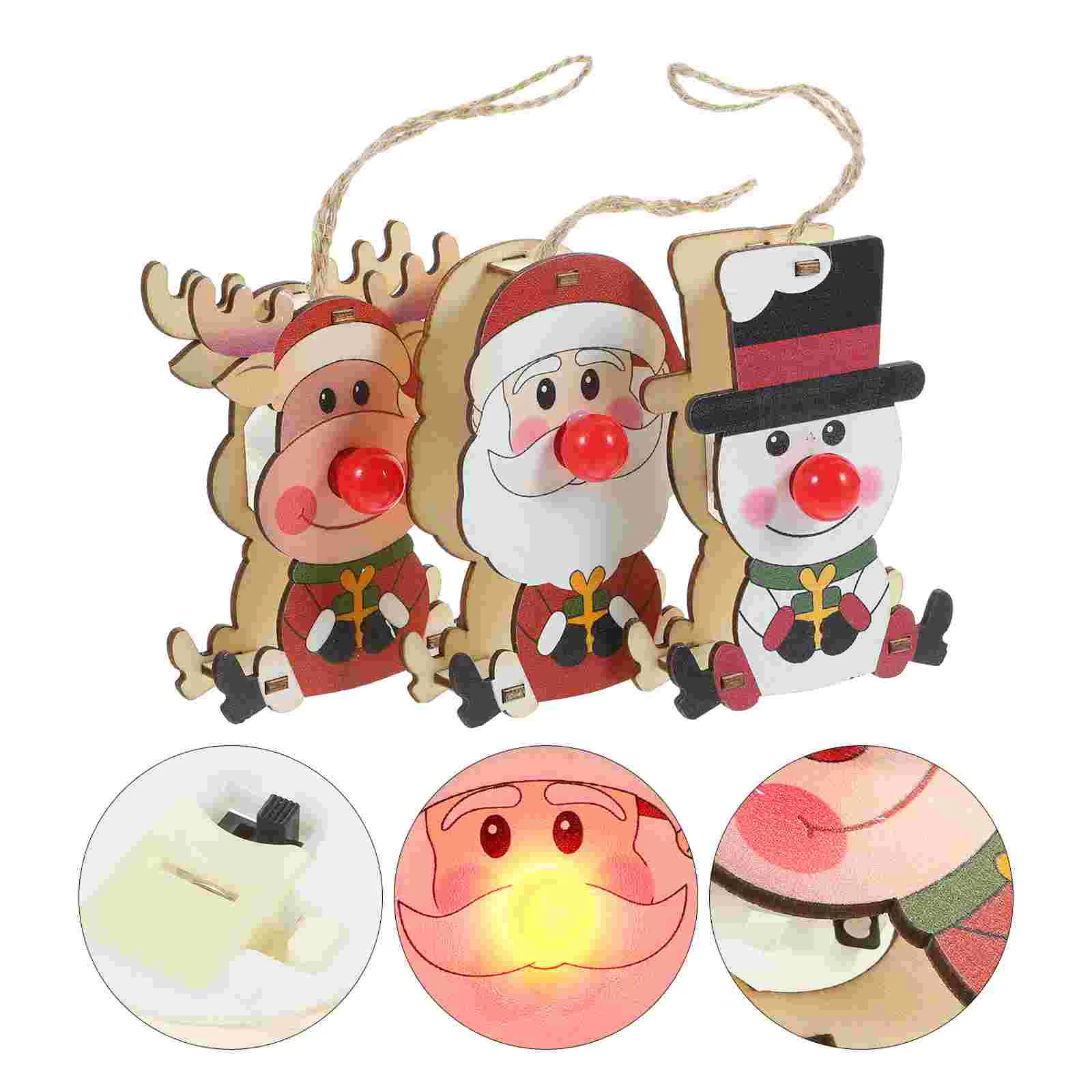 3Pcs Hanging Christmas Pendant Glowing In the Dark Pendant Wooden Pendants Christmas Tree Decors
3Pcs Hanging Christmas Pendant Glowing In the Dark Pendant Wooden Pendants Christmas Tree Decors