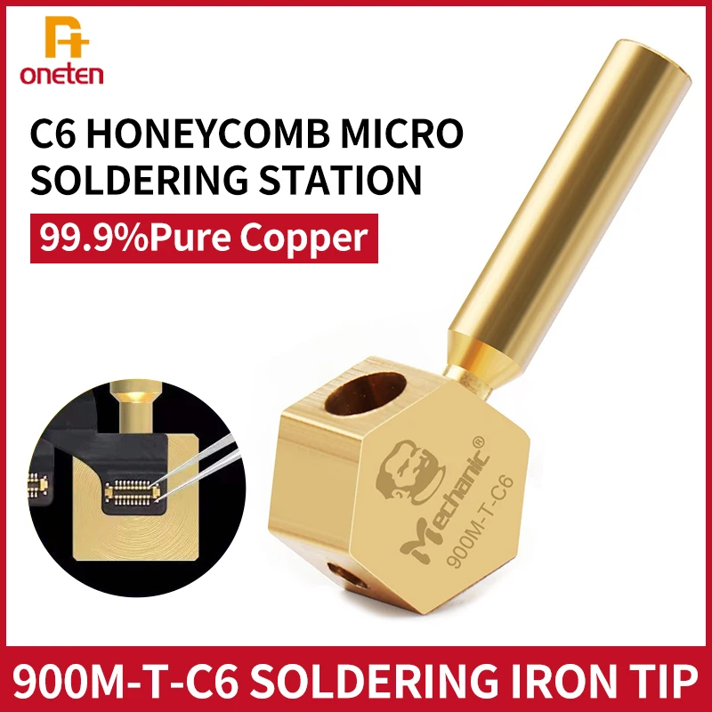 Наконечник паяльника MECHANIC 900M-T-C6 из чистой меди с золотом для микропаяльной станции, нагреватель, стол для сварки, инструмент для ремонта тел...
Наконечник паяльника MECHANIC 900M-T-C6 из чистой меди с золотом для микропаяльной станции, нагреватель, стол для сварки, инструмент для ремонта тел...