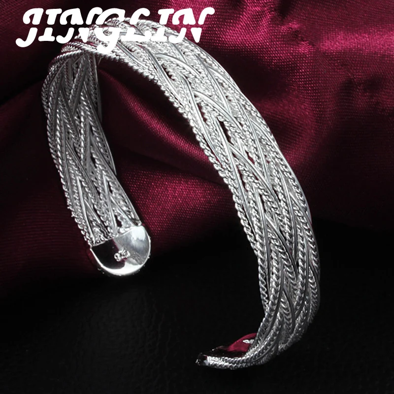 JINGLIN Simple Design Wrist Bracelets 925 Sterling Silver Twisted Web Open Cuff Bangles For Women Punk Jewelry
JINGLIN Simple Design Wrist Bracelets 925 Sterling Silver Twisted Web Open Cuff Bangles For Women Punk Jewelry