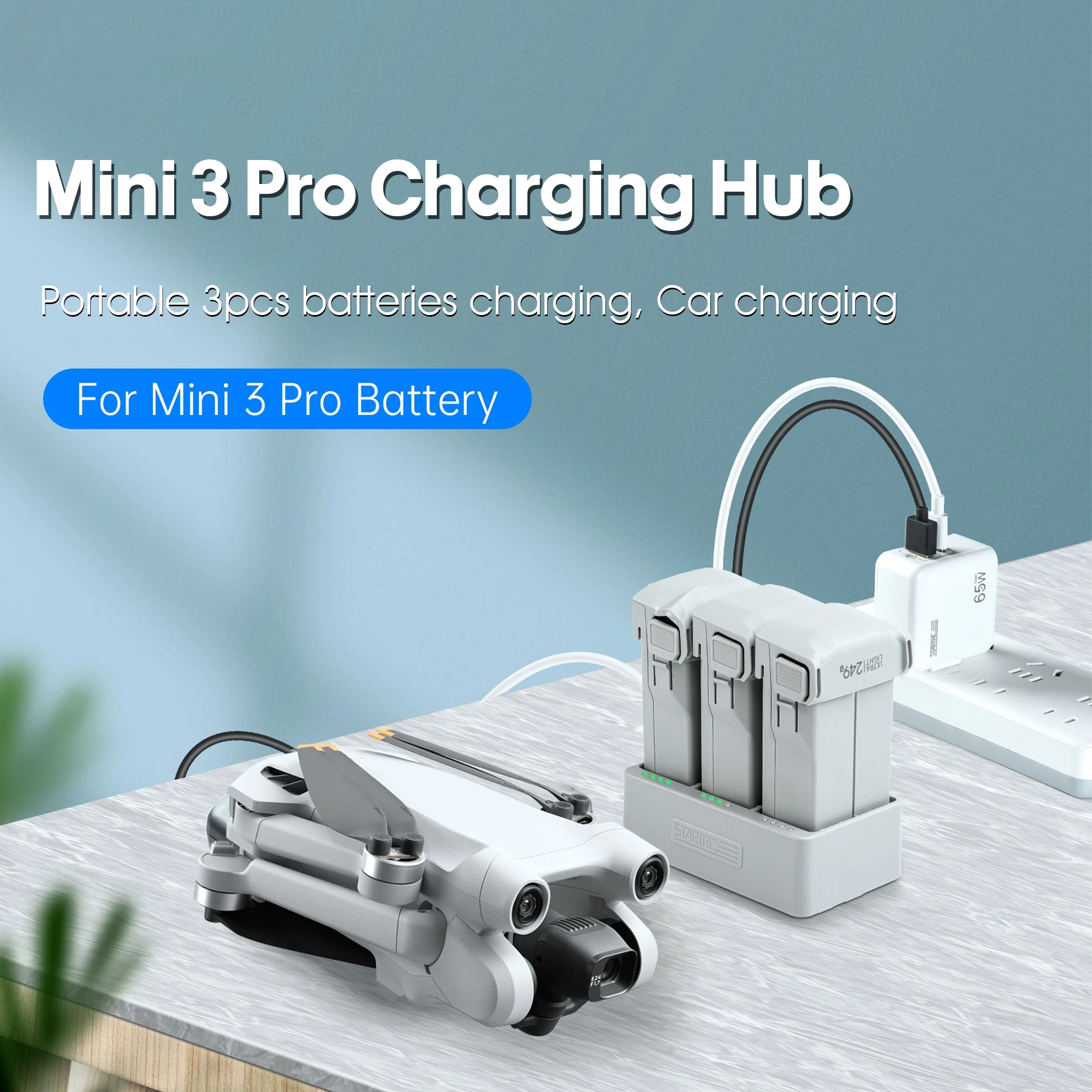 For DJI Mini 3 Pro Portable Triple Battery Charging Butler Car Charger Support 30W PD Fast Charge Mini 3 Pro Drone Accessories
For DJI Mini 3 Pro Portable Triple Battery Charging Butler Car Charger Support 30W PD Fast Charge Mini 3 Pro Drone Accessories