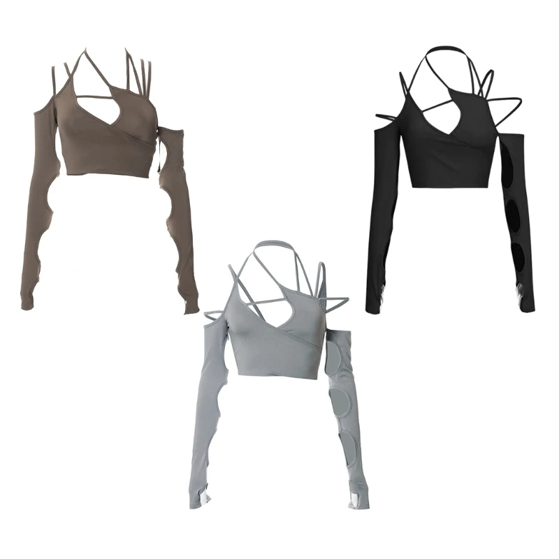 Women Halter Shirt Long Sleeve Skinny Shirt Female Top Skinny Backless Streetwear Nightclub Top Tee Shirt Breathable
Women Halter Shirt Long Sleeve Skinny Shirt Female Top Skinny Backless Streetwear Nightclub Top Tee Shirt Breathable