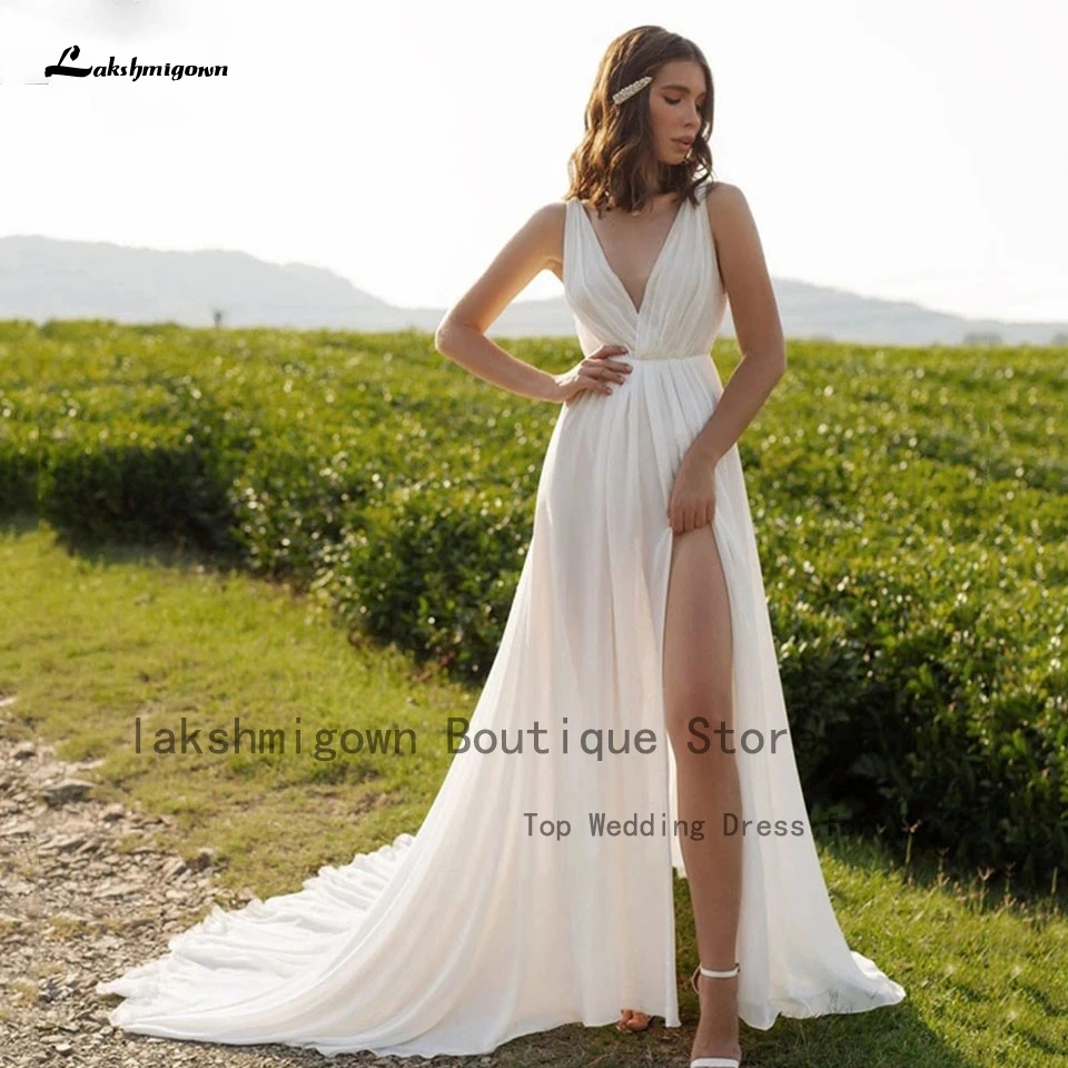 Lakshmigown Sexy Ruched A Line Chiffon Wedding Dress For Women 2023 Summer Beach Long Bridal Gowns Robe Femme High Side Slit
Lakshmigown Sexy Ruched A Line Chiffon Wedding Dress For Women 2023 Summer Beach Long Bridal Gowns Robe Femme High Side Slit